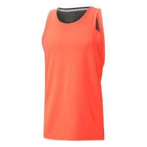 Men’s Neon Orange Performance Gym Singlet – Sleeveless Sports Tank