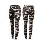 Women’s high-waist full-length leggings in camouflage print.