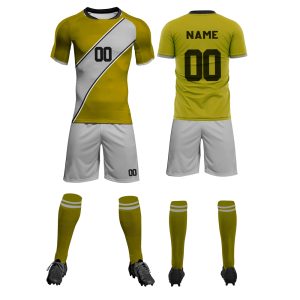 Yellow & White Custom Soccer Jersey Set – Lightweight Polyester Kit