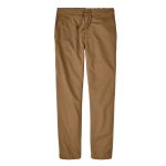 Men’s brown drawstring casual pants with relaxed fit and side pockets.