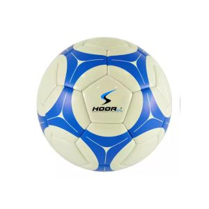 Blue and white stitched football by HoorIntl ideal for training and matches